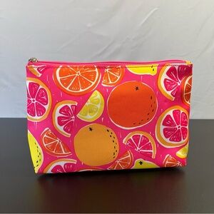 Clinique Colorful Citrus Print Cosmetic Makeup Bag Pouch